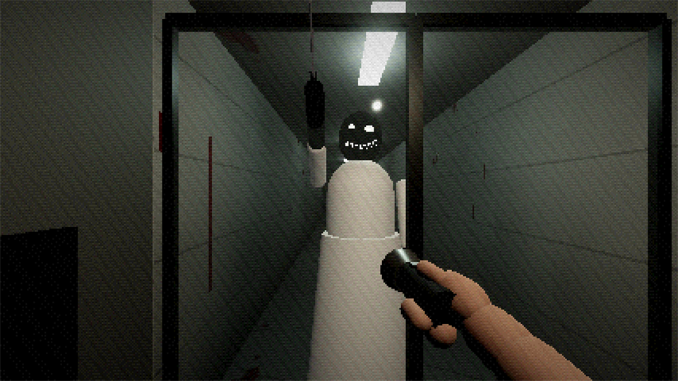 Chapter 4, Basement: a shadow standing behind the elevator glass